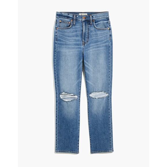 Madewell The Perfect Vintage Crop Jean in Gooding Wash: Knee-Rip Edition Size 26 - Picture 12 of 12